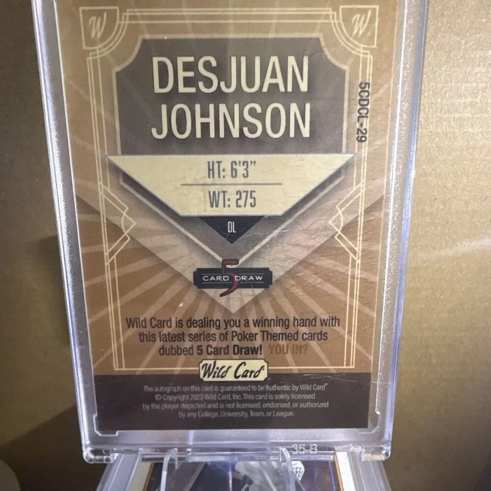 2023 Wild Card 5 Card Draw - Desjuan Johnson Crystal Holo Foil-Orange 1/1